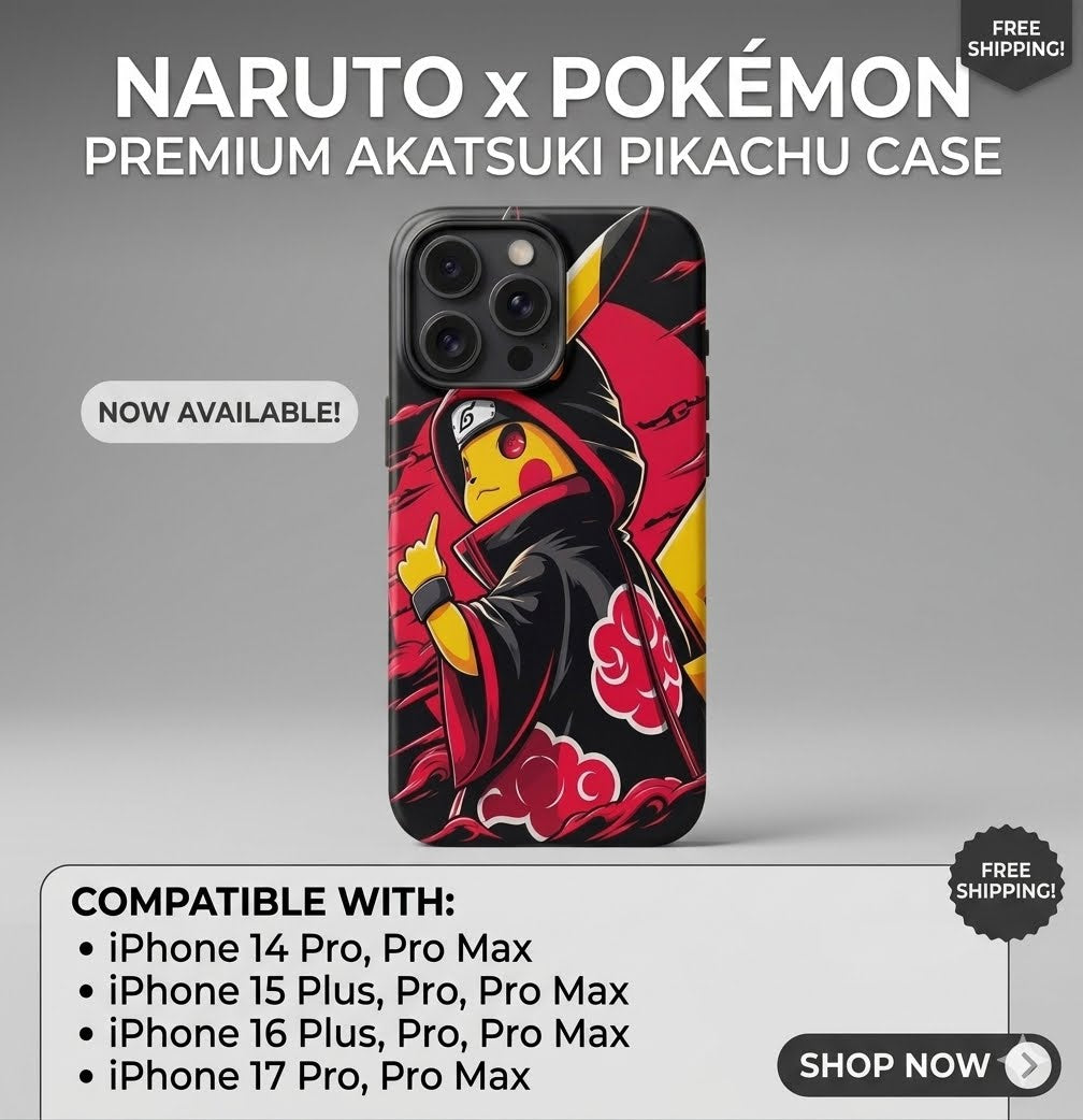 Naruto X Pokémon  Premium Akatsuki Pikachu Case
