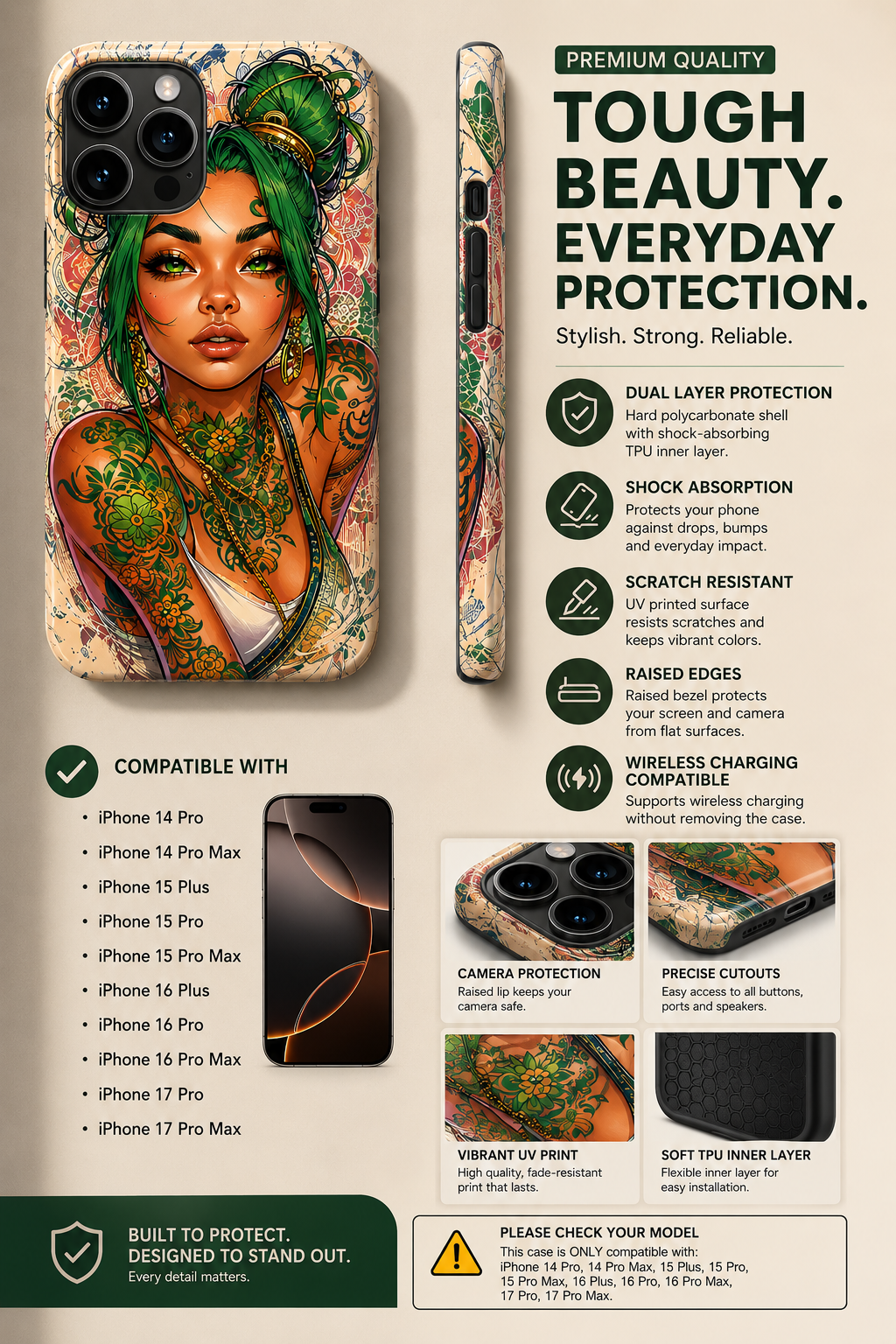Tattooed Beauty Custom iPhone Case